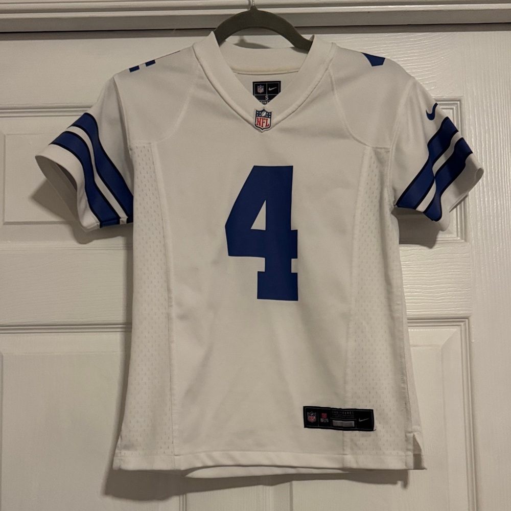 Nike White and Blue Dak Prescott Dallas Cowboys Jersey